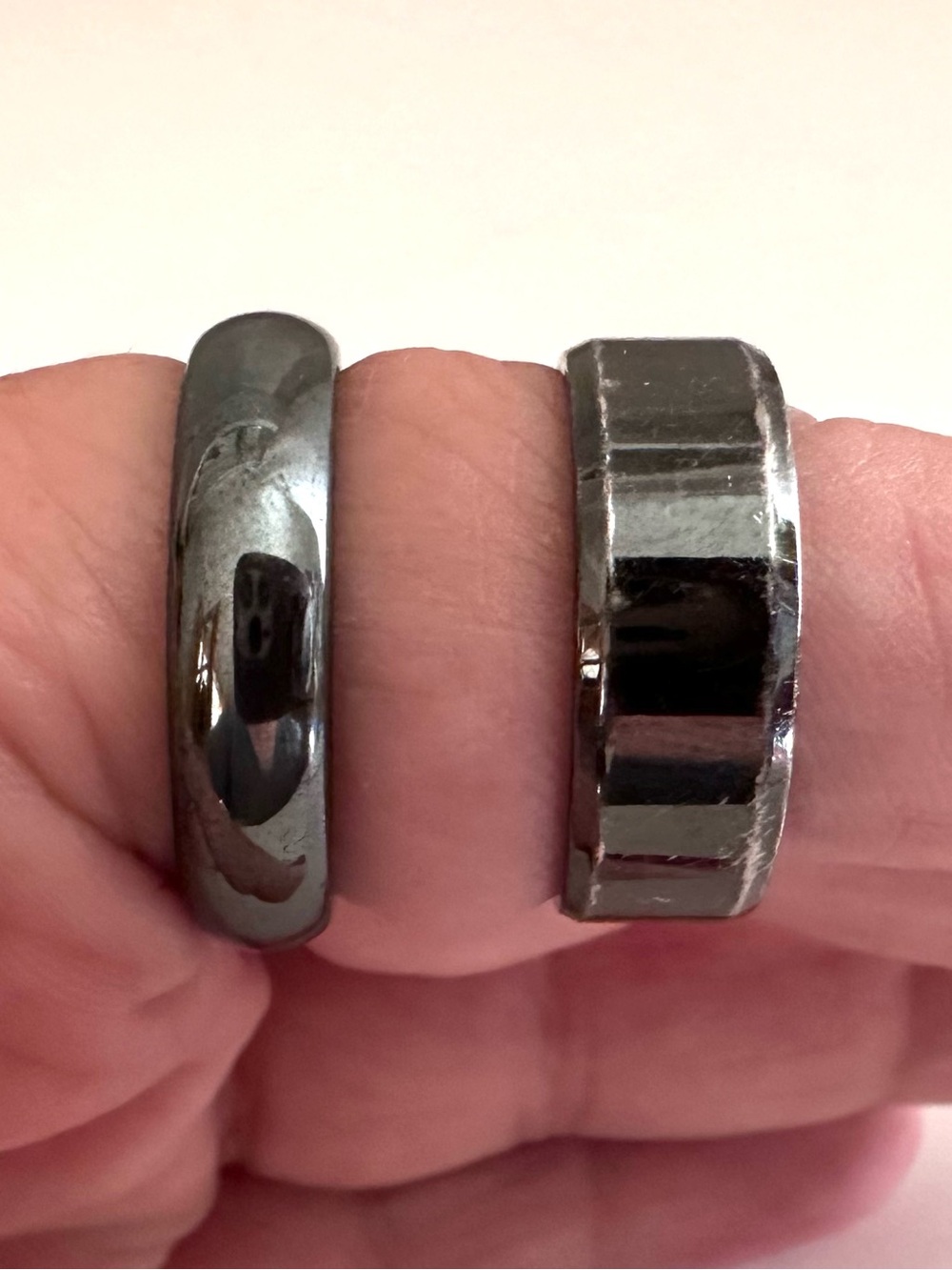 Pair Black Ring Set - Minimalist Bands